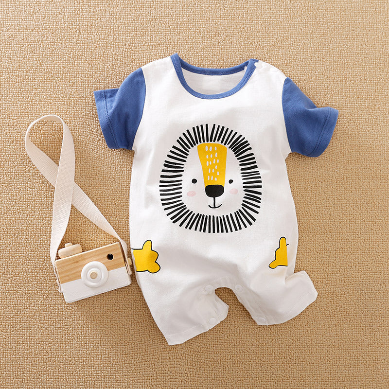Baby Clothes Short Sleeve Baby Casual Onesies Blue - D&A