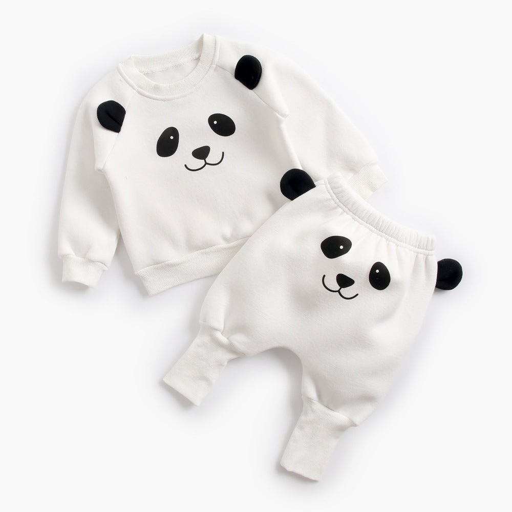 Baby Plus Velvet Sweater Suit White - D&A