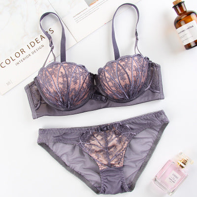 Embroidered shell bra Light purple - D&A