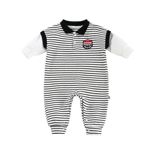 Baby Onesies Striped Male Baby Newborn Clothes Baby Autumn Clothes - D&A