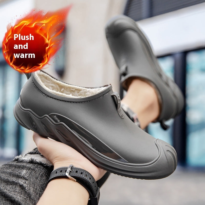 Fashion Personality New Rain Boots Short Men's 998 Fixed Cotton Gray - D&A