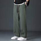 Ice Silk Men's Summer Thin High Street Drooping Straight Wide Leg Pants - D&A
