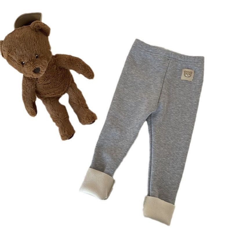 Girls' Single-layer Fleece-lined Fashionable All-matching Leggings - D&A