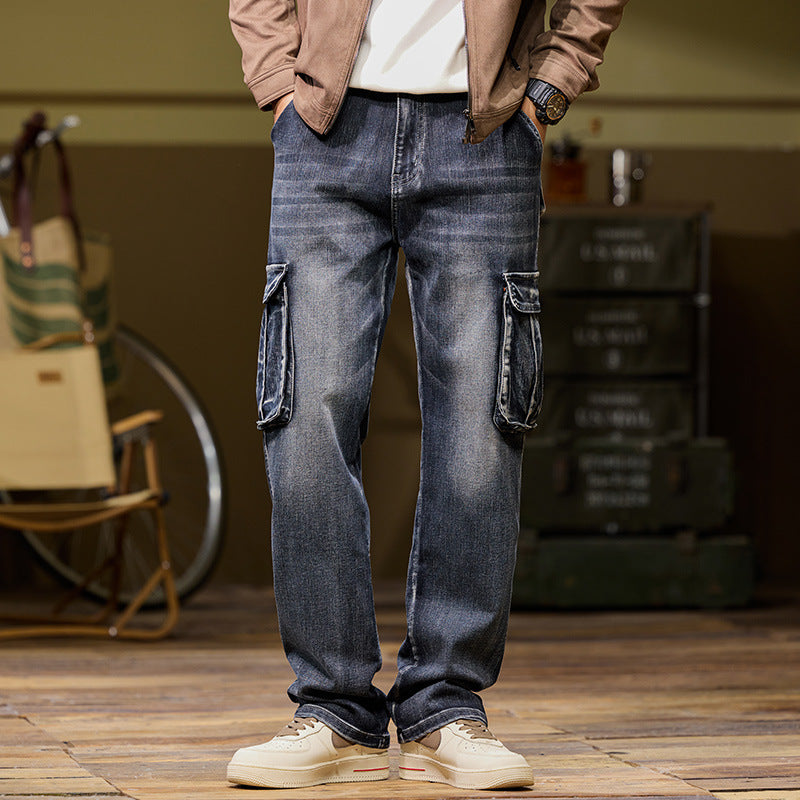 Hip Hop Men's Nostalgic Retro Multi-pocket Pants Color 417 - D&A