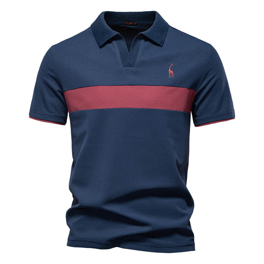Deer Embroidered POLO Men's Lapel Short-sleeved T-shirt - D&A