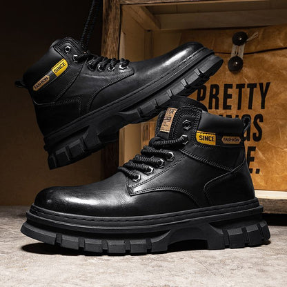 Martin Boots Men Trendy High Top British Working Wear YE50 Black - D&A