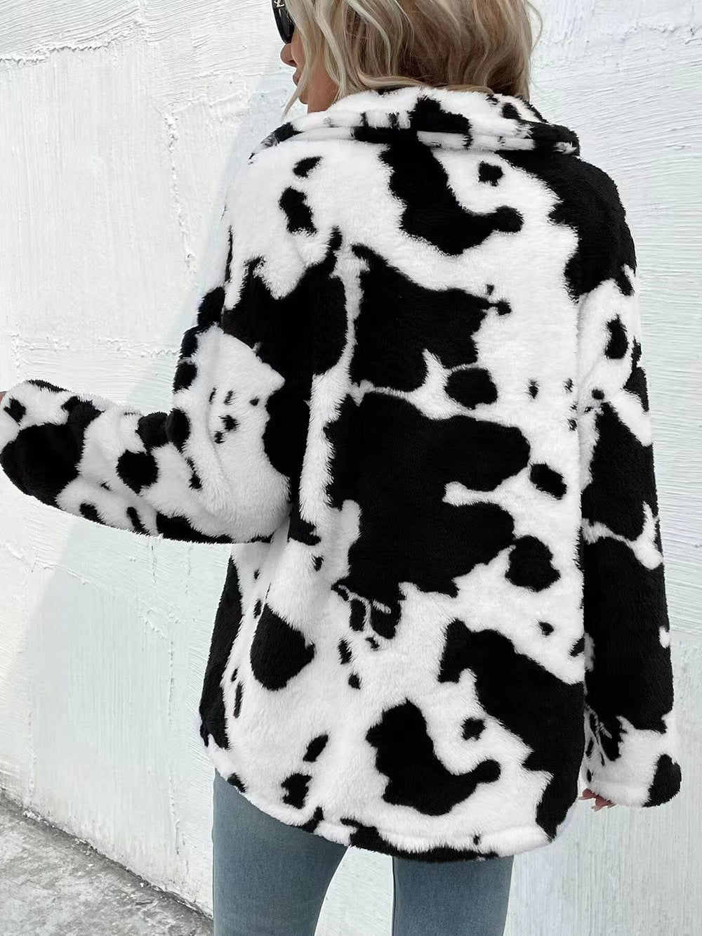 Leisure Button Double-sided Plush Jacket For Women - D&A