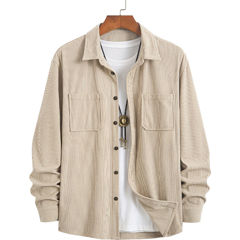 Corduroy Long Sleeve Casual All-matching Shirt Coat - D&A