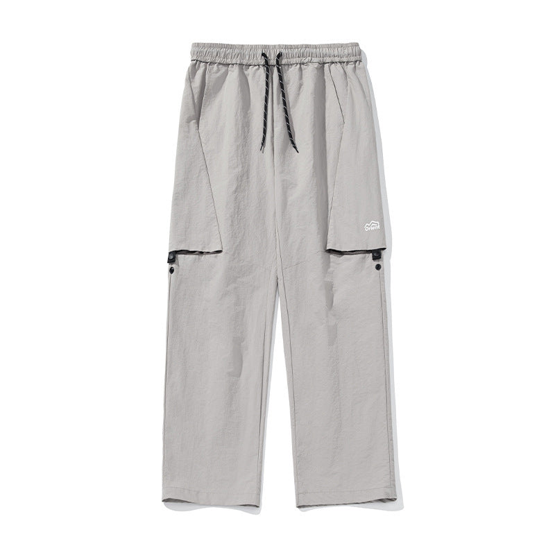 Men's Loose-leaf Split Adjustable Breathable Casual Pants Greige - D&A