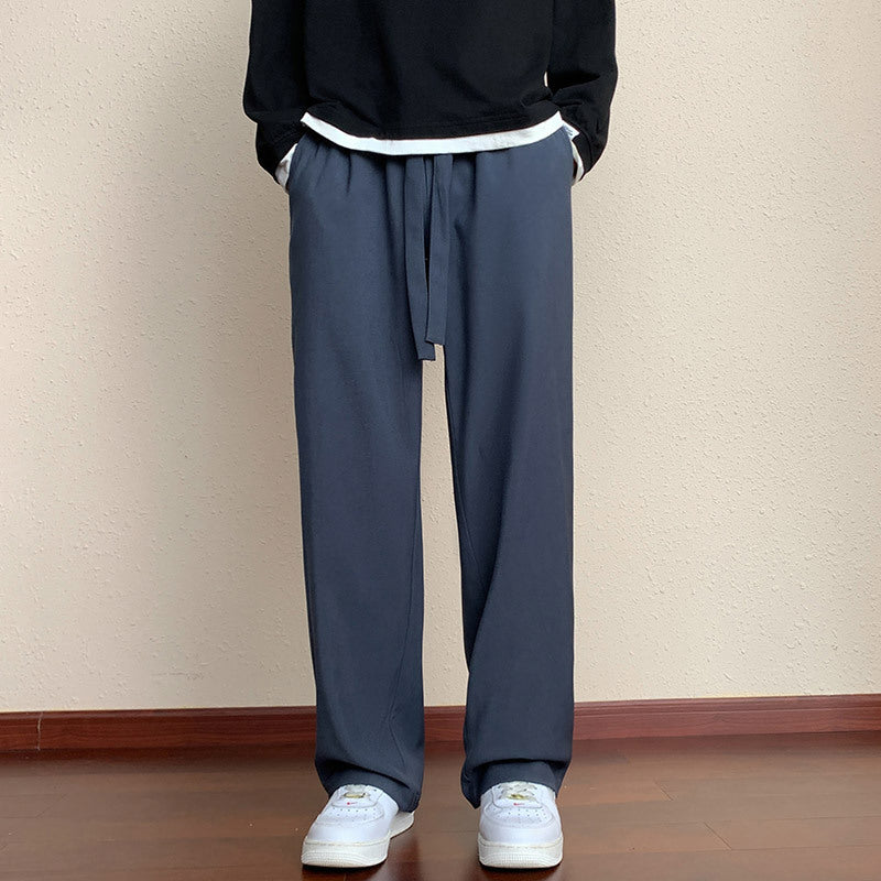 Trendy Hong Kong Style Loose American Casual Wide-leg Pants Dark Gray - D&A