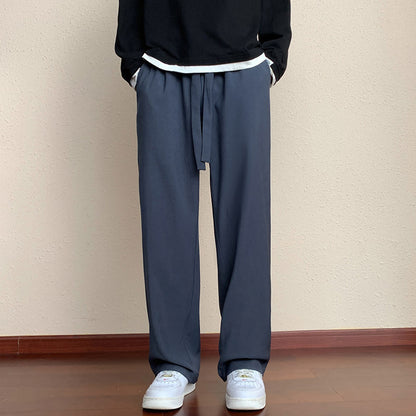 Trendy Hong Kong Style Loose American Casual Wide-leg Pants Dark Gray - D&A