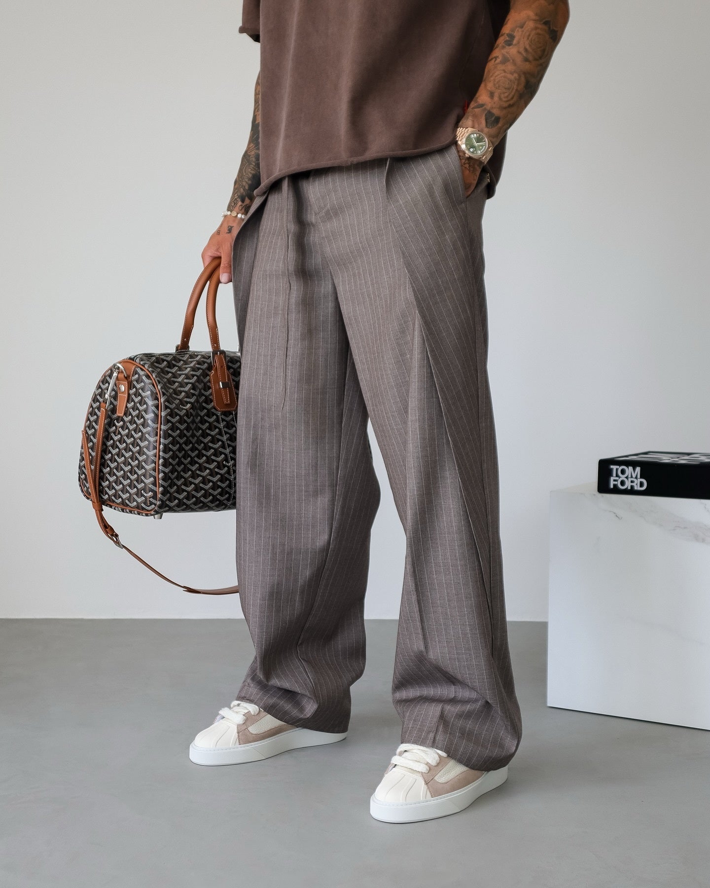 Men's Casual Striped Lace-Up Pants - D&A