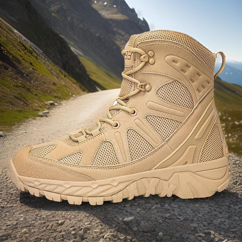 Anti-skid Field Special Forces Combat Boots Anti-kick Hiking Boots Sand Color - D&A