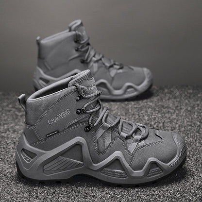 High-top Tactical Shoes Wear-resistant Desert Boots Outdoor New Combat Boots Gray - D&A