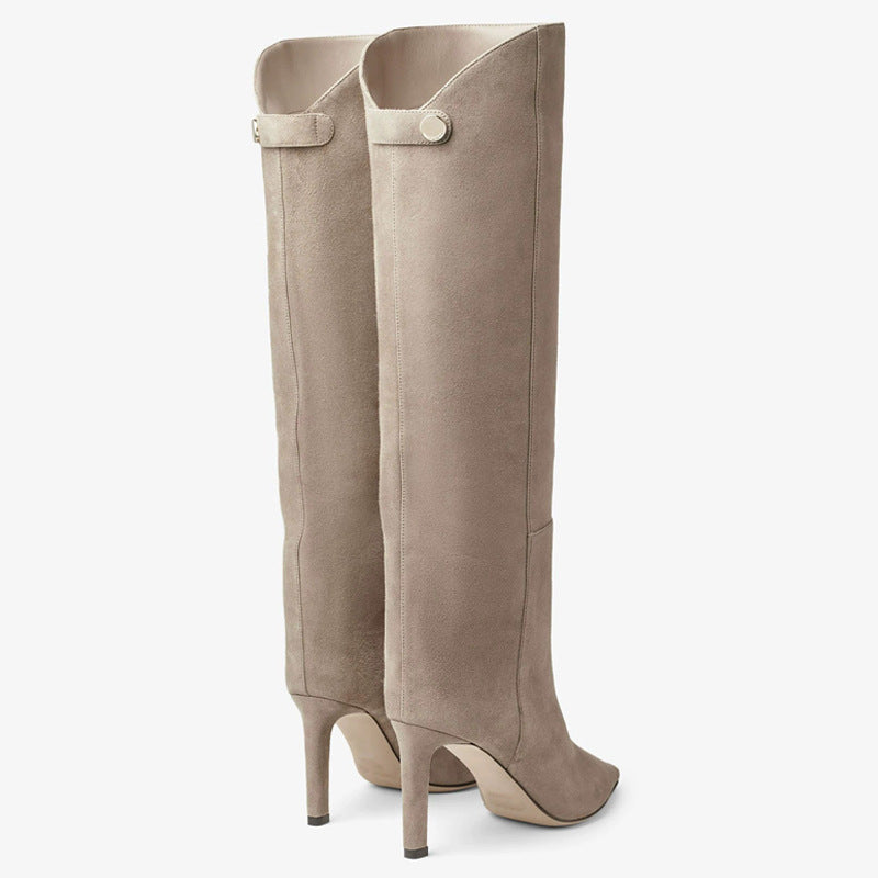 Simple European And American Style Fashion Catwalk Pointed-toe Stiletto Straight Boots - D&A