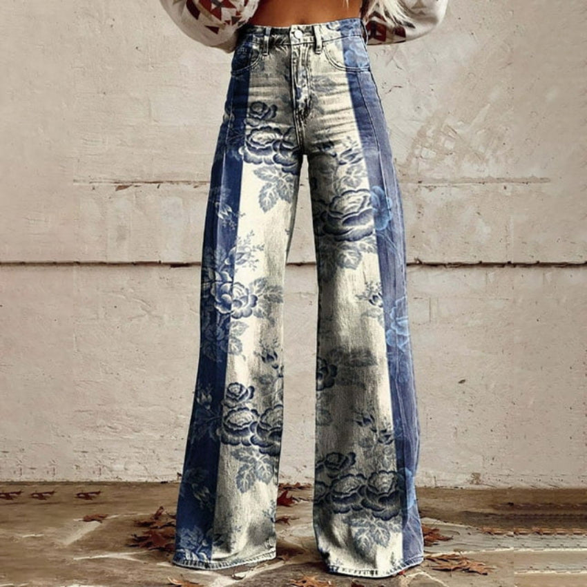 Hot Selling Plus Size Women's Casual Pants Thin Imitation Jeans D - D&A