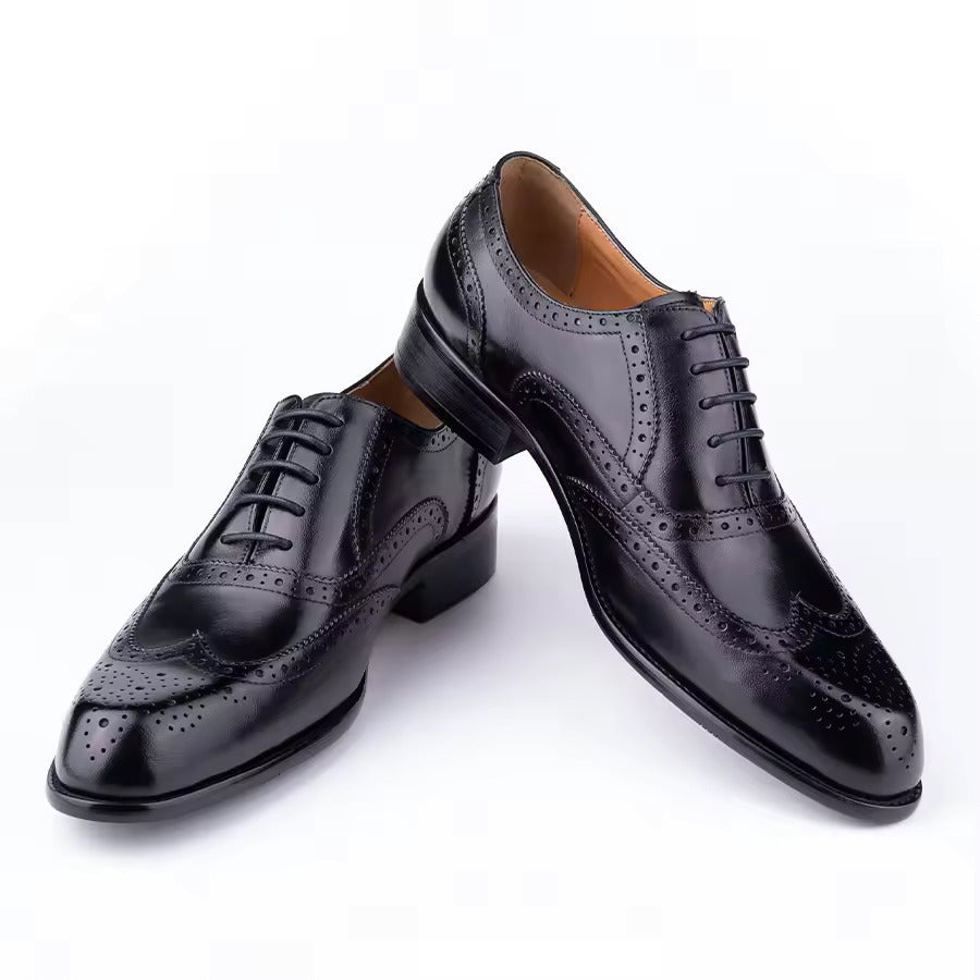 Men's Fashion Oxford Hand Carved Craft Purple Wedding Party Shoes - D&A
