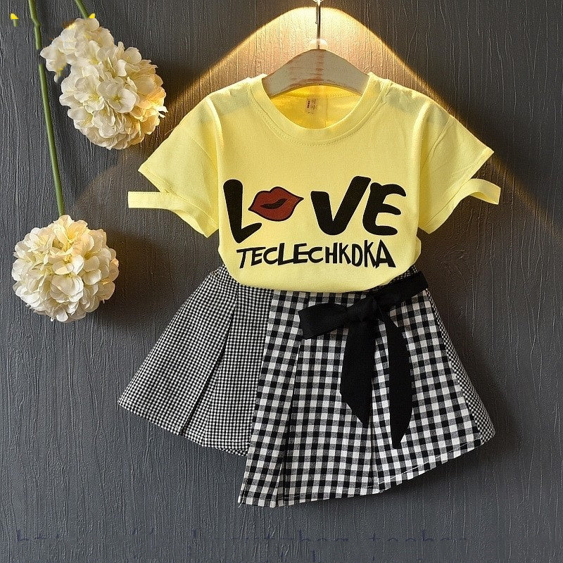 Kids Baby Girls Clothing Sets Summer TShirtsskirt Clothes Yellow - D&A
