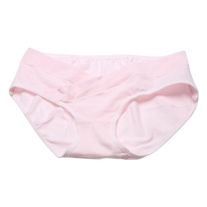 Soft Cotton Belly Support Panties for Pregnant Women Maternity Underwear Breathable V-Shaped Low Waist Panty Pink - D&A
