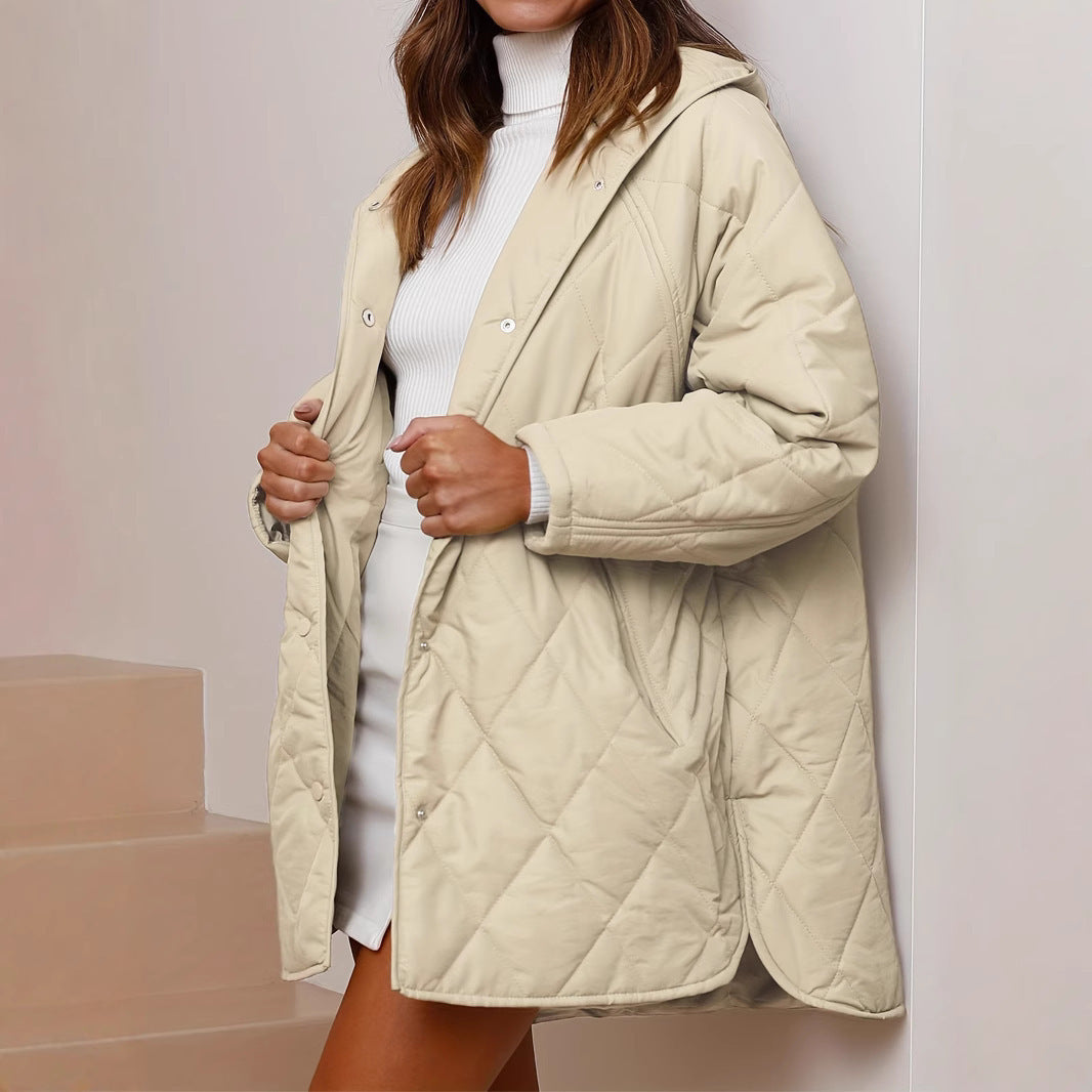 Women's Clothing Winter Mid-length Casual Loose Jacket - D&A