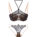 Sexy lace bra tube top bra set Black - D&A