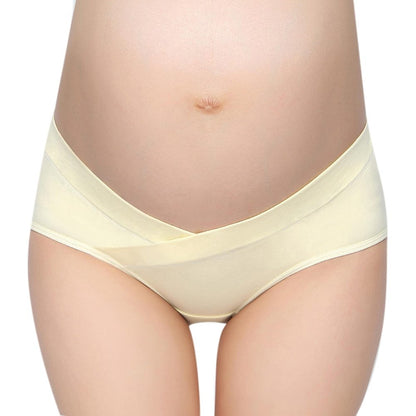 Soft Cotton Belly Support Panties for Pregnant Women Maternity Underwear Breathable V-Shaped Low Waist Panty - D&A