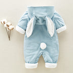 The new cotton padded cotton baby romper thickened chinchilla hooded cotton baby Onesies newborn go climbing clothes - D&A