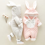 The new cotton padded cotton baby romper thickened chinchilla hooded cotton baby Onesies newborn go climbing clothes - D&A