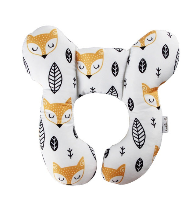 Infant Pillow Baby Bed U-Shaped Safety Seat Neck Guard Fixed Stereotyped Stroller Pillow Leaf fox OPP - D&A