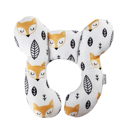 Infant Pillow Baby Bed U-Shaped Safety Seat Neck Guard Fixed Stereotyped Stroller Pillow Leaf fox OPP - D&A