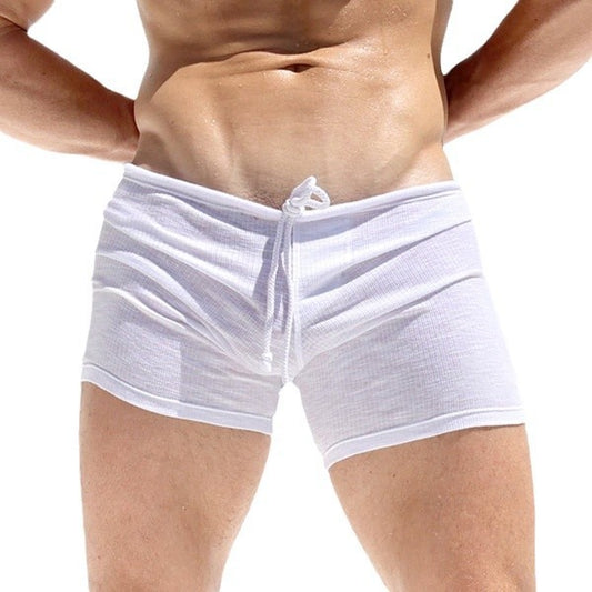 Men's Fitness Tight Lace-up Striped Shorts - D&A