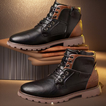 Male Martin Boots Leisure Plus Size Zip Ankle Boots - D&A