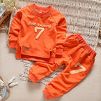 Baby cotton long-sleeved trousers two-piece suit Orange - D&A