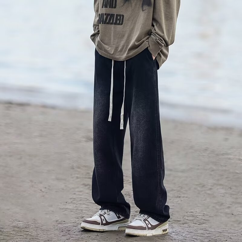 Spring And Summer Straight Loose Men's Pants High Street Washing - D&A