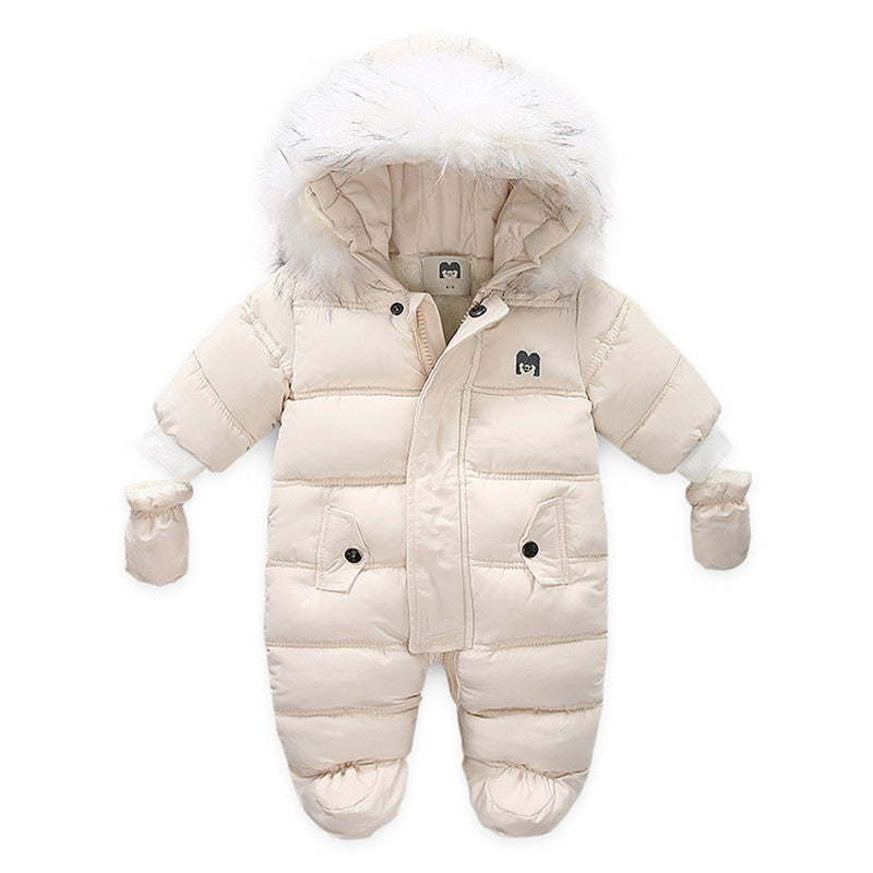 Baby Kids Jumpsuit Jacket with Gloves Beige - D&A