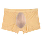 Men's Boxer Ice Silk Underwear Cup Combination U Convex Sexy - D&A