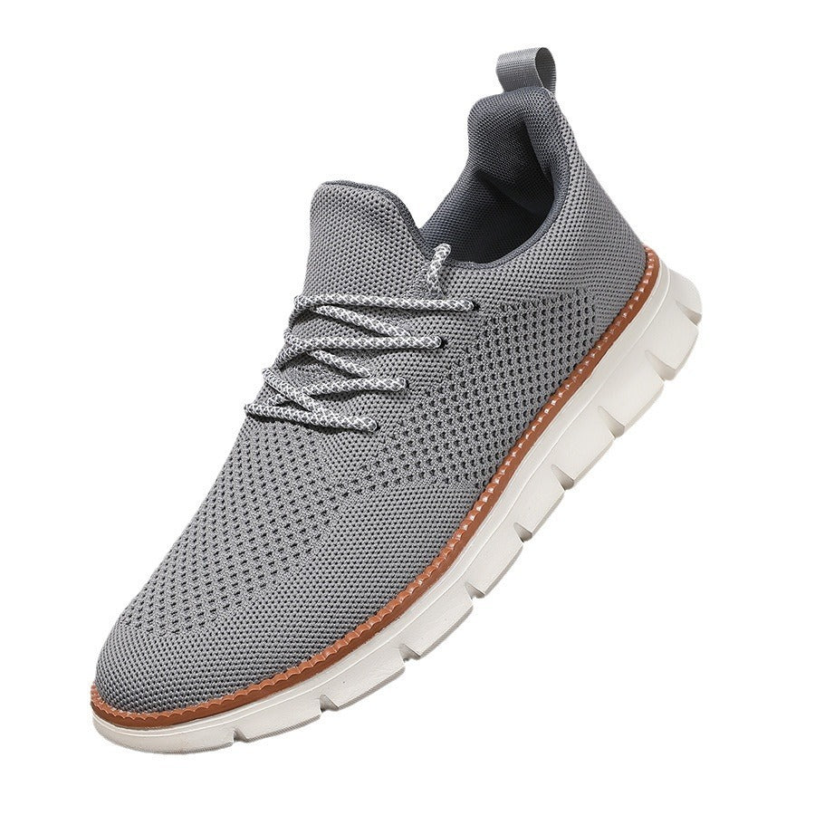 Men's Fashionable Flying Woven Surface Breathable Sneaker - D&A