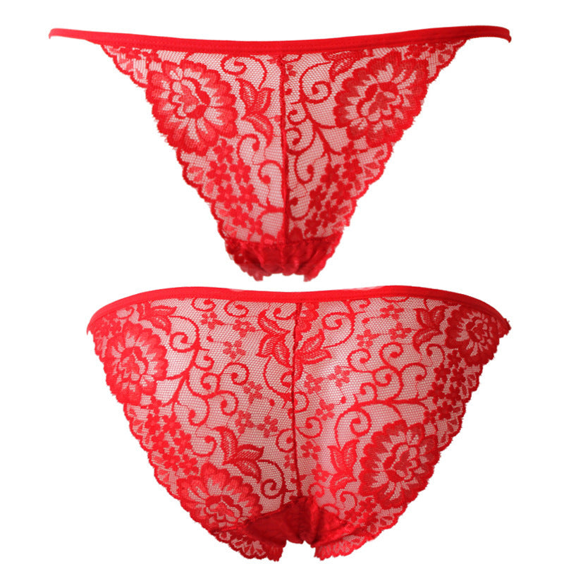 Sexy Underwear Women Lace Women's Underwear Briefs Briefs Red One size - D&A