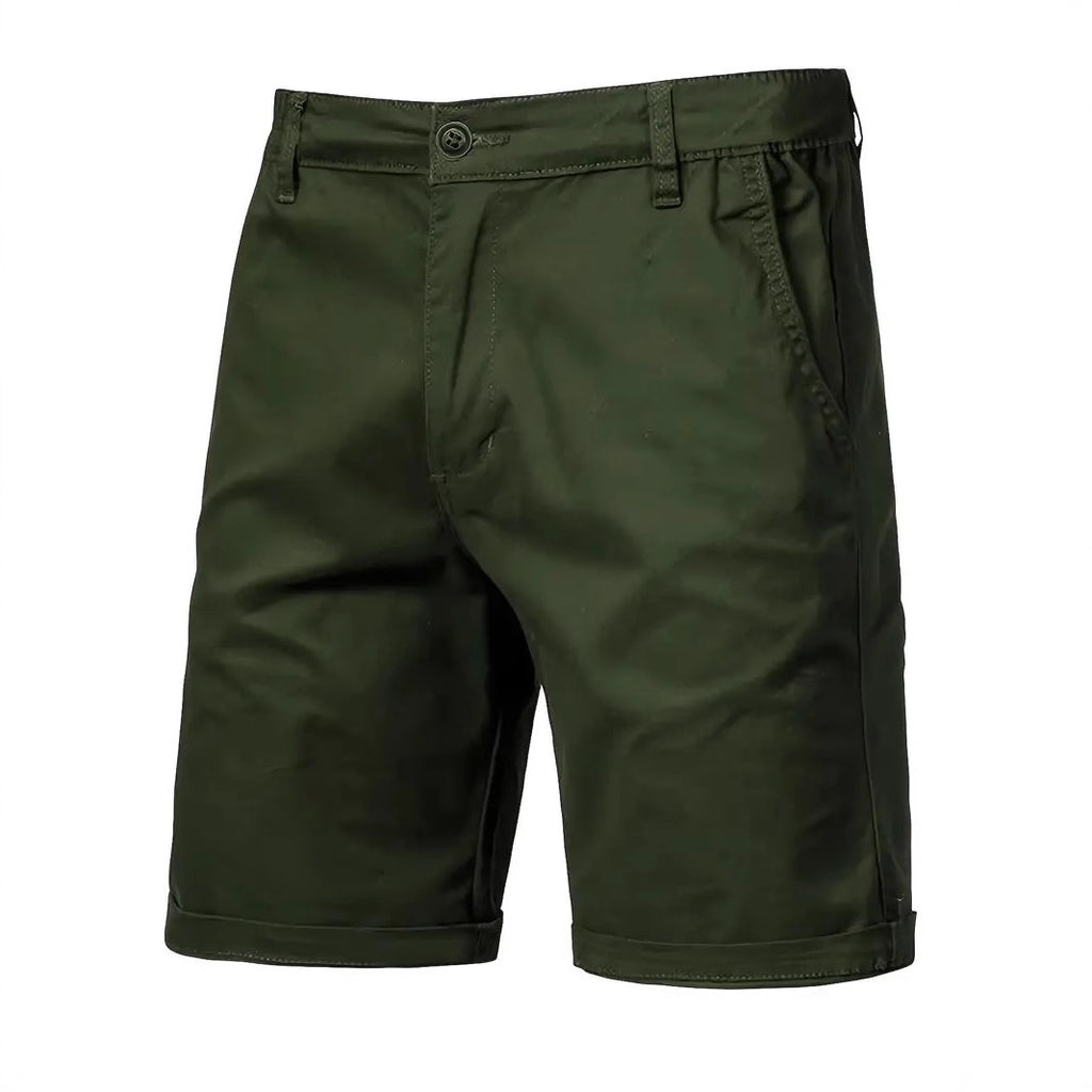 Outdoor Casual Straight-leg Slim Cropped Pants Plus Size Pure Color Cotton Camping Shorts - D&A