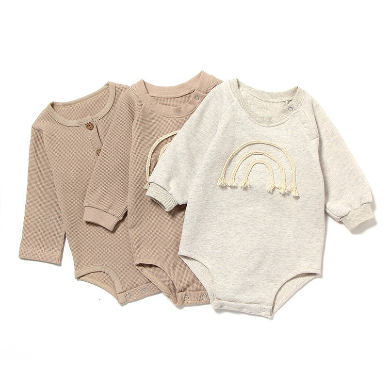 Spring And Autumn Romper R Baby Long Sleeve Waffle - D&A