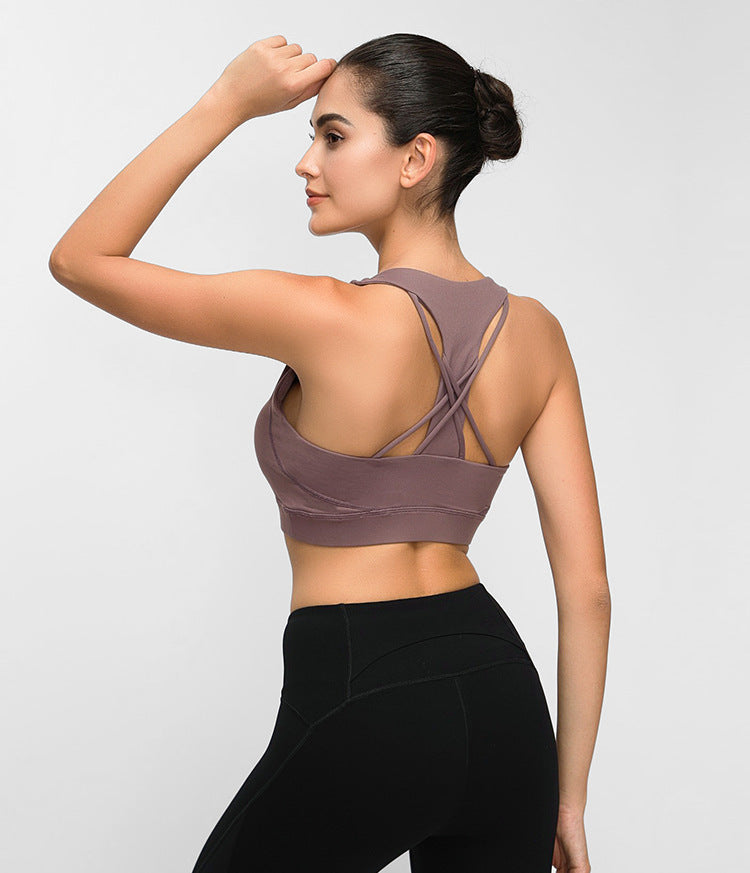 Contrast-panel sports bra - D&A