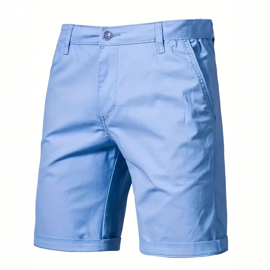 Outdoor Casual Straight-leg Slim Cropped Pants Plus Size Pure Color Cotton Camping Shorts - D&A