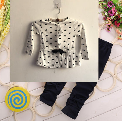 Love bow girl set White - D&A