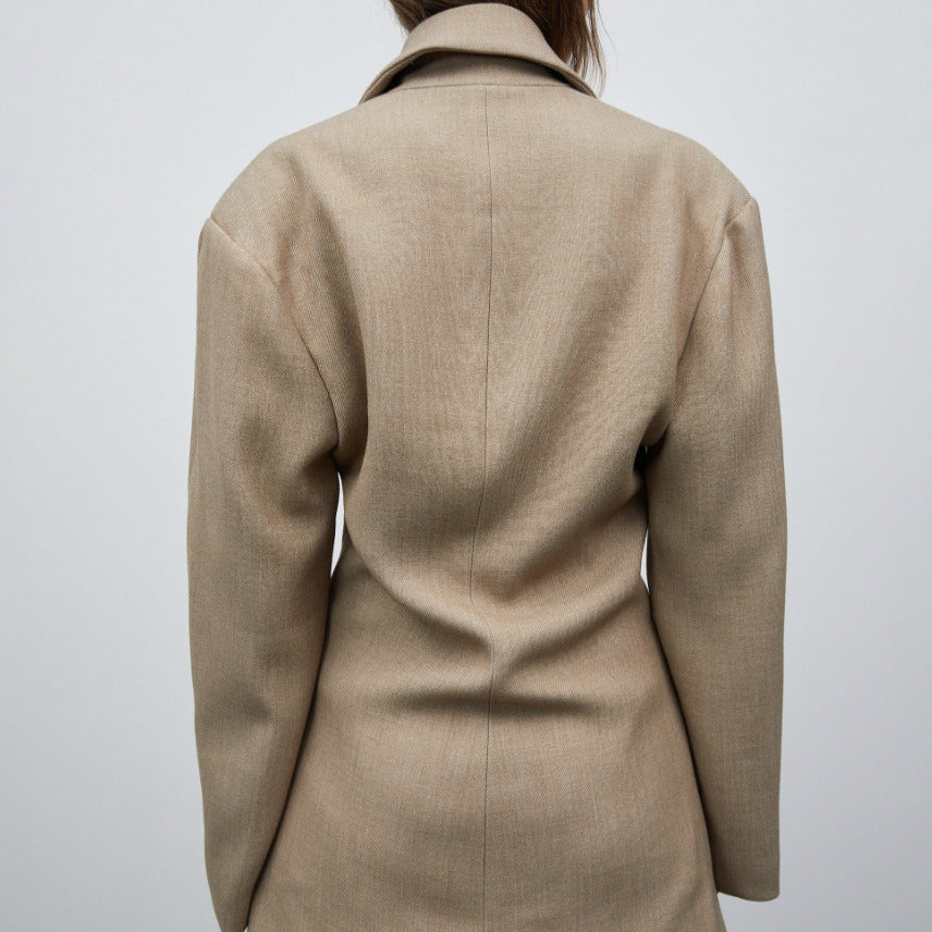 Autumn And Winter Women's Suit Advanced Static Luxury Elegant Lapel Baggy Coat - D&A