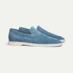 Men's Matte Suede Flat Shoes Sky Blue - D&A