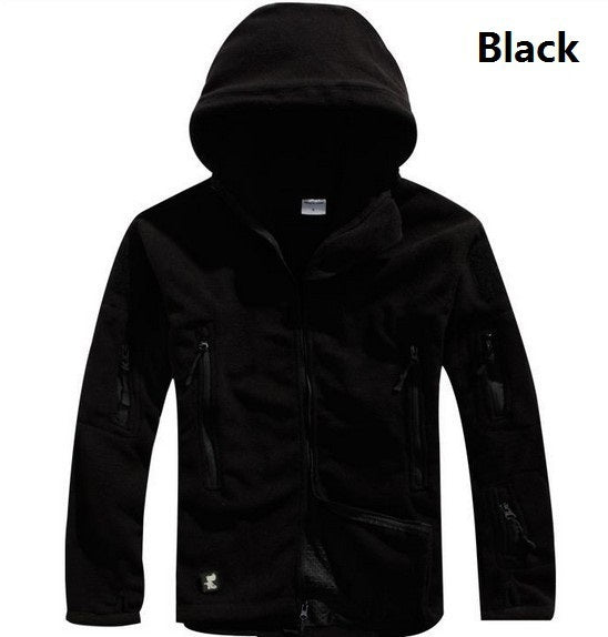 Military Jackets Tactical Jacket For Men Warm Hooded Hike Black - D&A