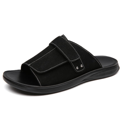 Summer Fashion All-matching Lightweight Youth Men's Slippers Black - D&A