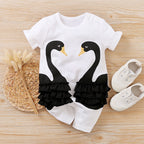 Baby Clothes Short Sleeve Baby Casual Onesies Black - D&A