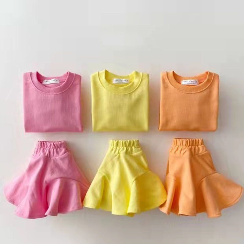 Fashionable Clothing Suit Baby Leisure Children's Clothing Candy Color - D&A