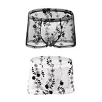 Lace Sexy Boxer Men's Sexy Transparent Black And White - D&A
